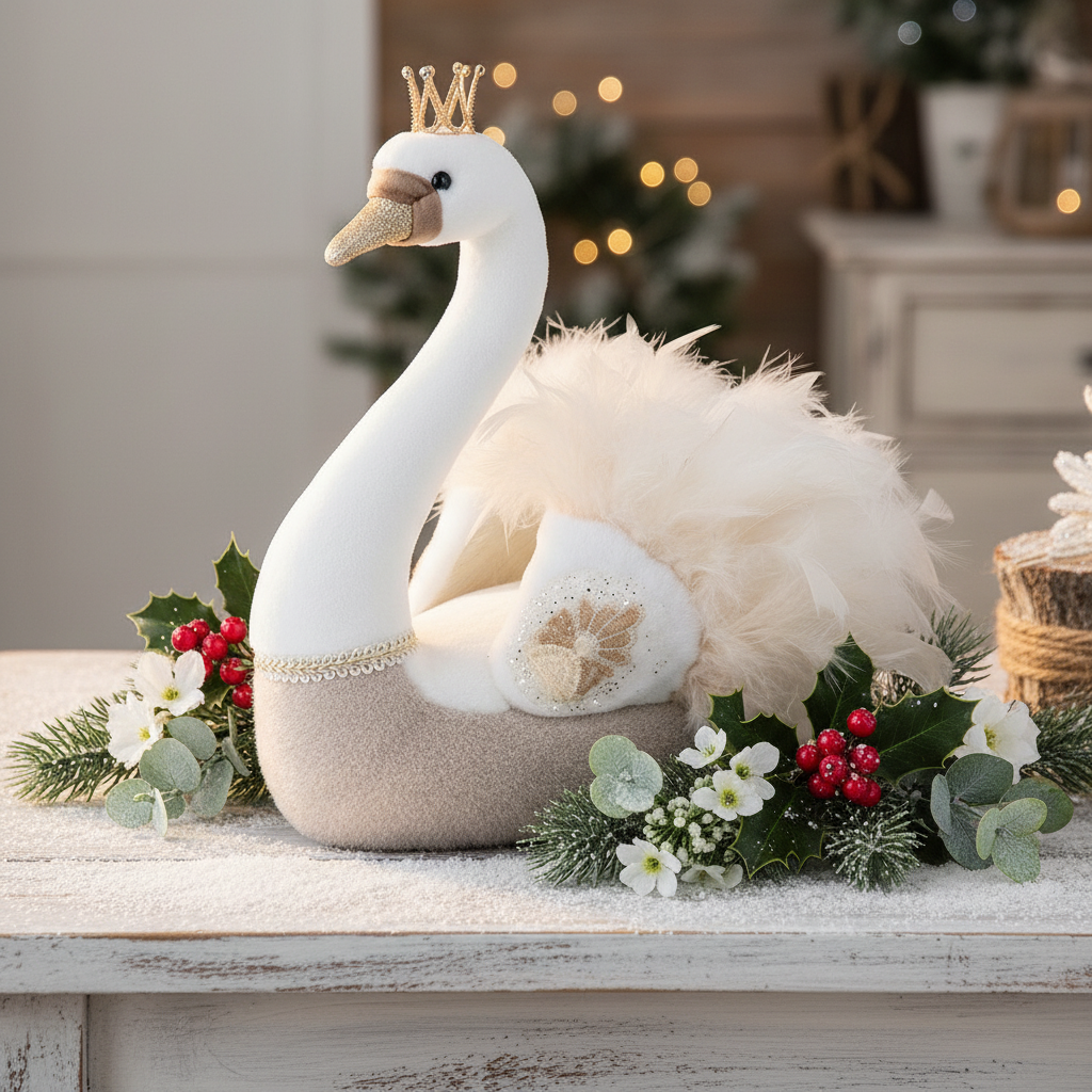 Christmas Swan Christmas Ornament
