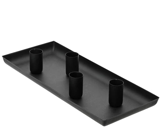 Black Christmas Candle Holder Rectangular Tray