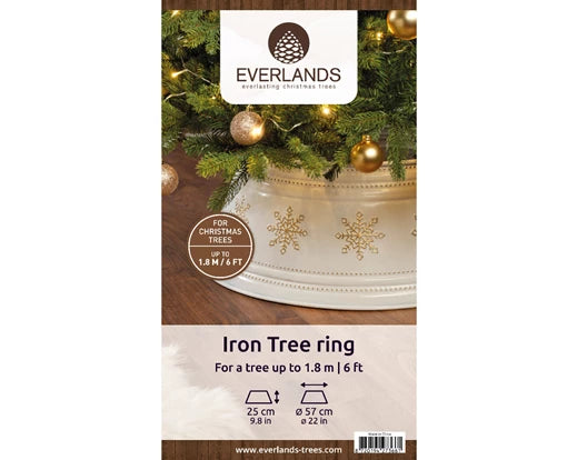 White with Gold Snow Flakes Christmas Tree Skirt 57cm