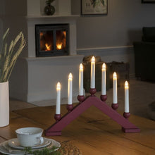 Load image into Gallery viewer, Deep Red 7 Bulb Candle Bridge
