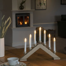 Load image into Gallery viewer, Beige 7 Bulb Candle Bridge
