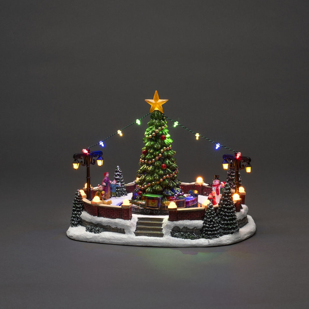 Konstsmide Mechanical Christmas Village Square Decoration LED