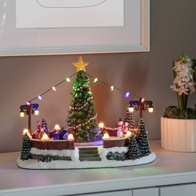 Konstsmide Mechanical Christmas Village Square Decoration LED