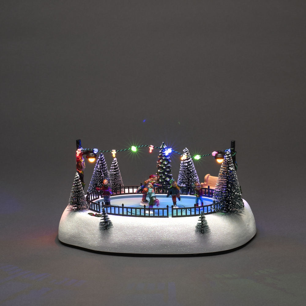 Konstsmide Mechanical Ice Rink LED Christmas Village Decoration
