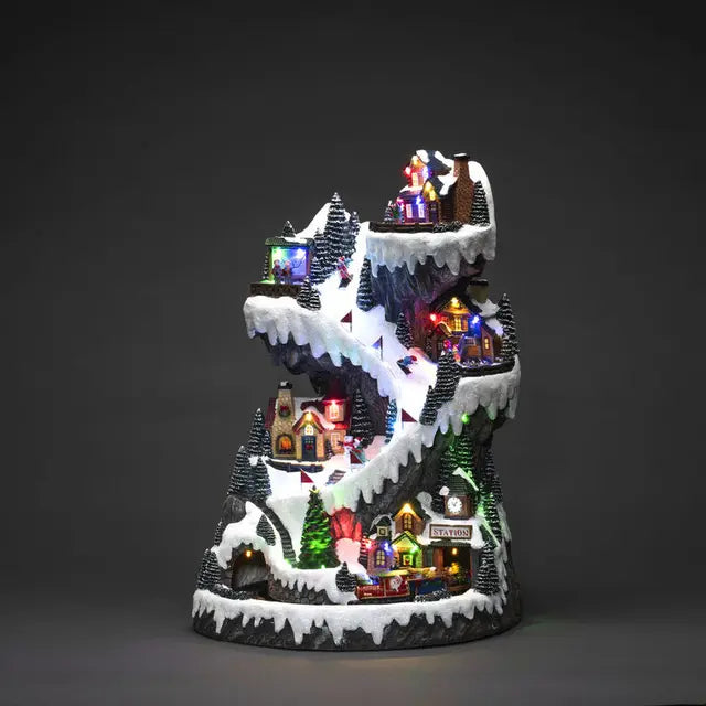 Mechanical Ski Slope Christmas Decoration