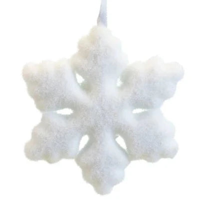 Set of 2 White Snowflake Hanging Christmas Decoration