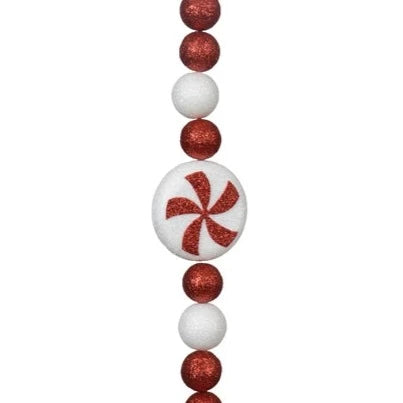 Christmas Candy Cane Red and White Garland 180cm