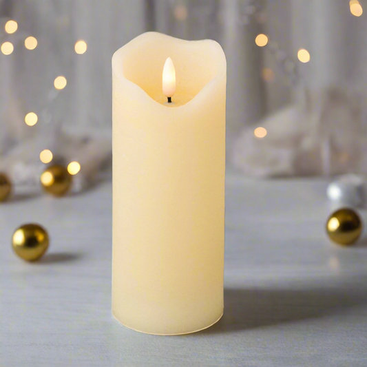 Cream Wax LED Pillar Candles Candle 17cm