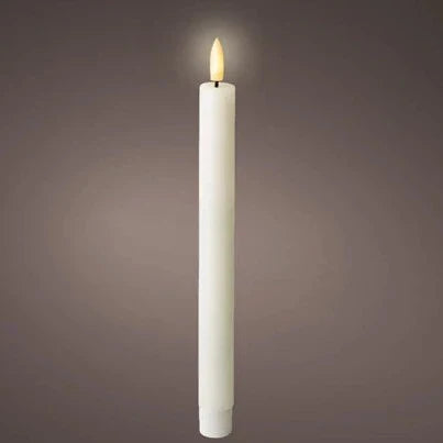 White LED Flat Top Wax Dinner Festive Candle