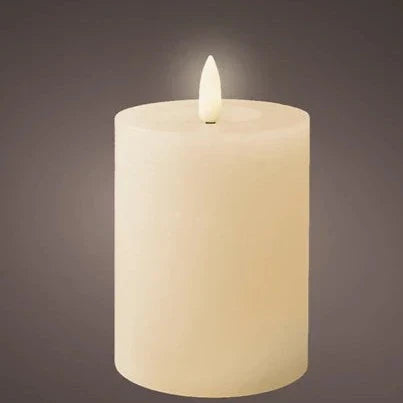 Cream LED Wick Flat Top Wax Christmas Candle 11.2cm x 7cm
