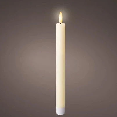 Cream LED Wick Flat Top Wax Festive Dinner Candle