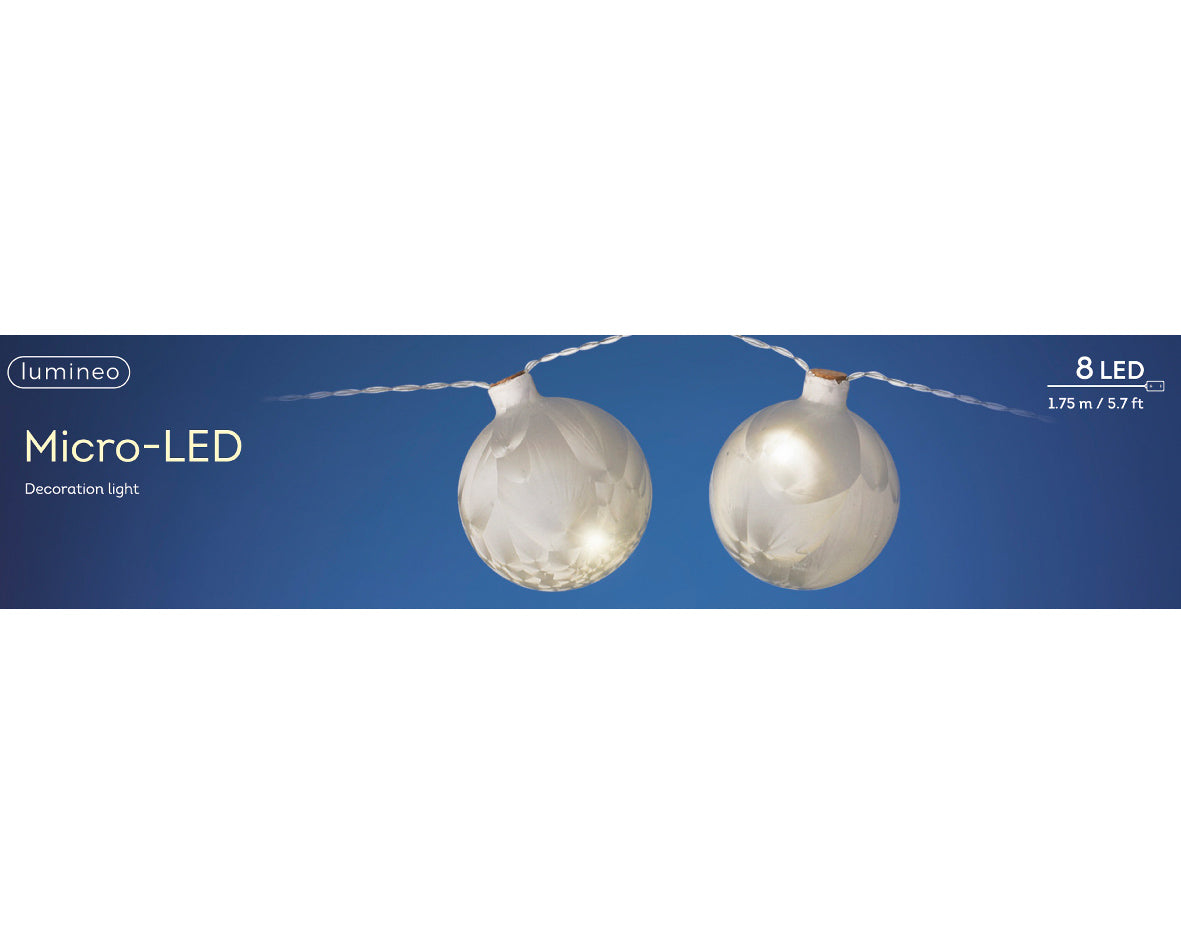 Lumineo Micro LED Frosted Ball String Lights