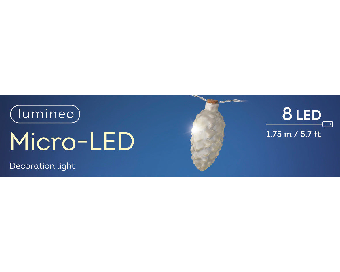 Lumineo Micro LED Frosted Pinceone Christmas String Lights