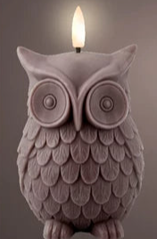 Brown Owl LED Wick Wax Christmas Candle