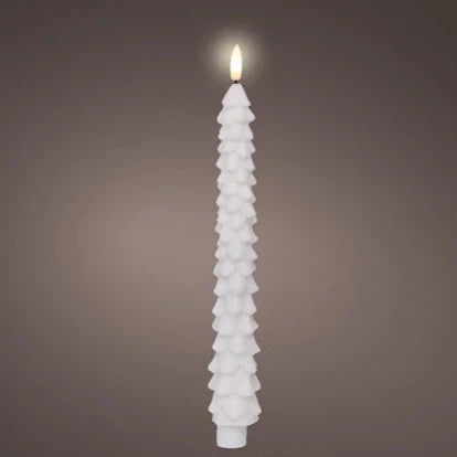 White Christmas Tree Wax LED Wick Dinner Candle