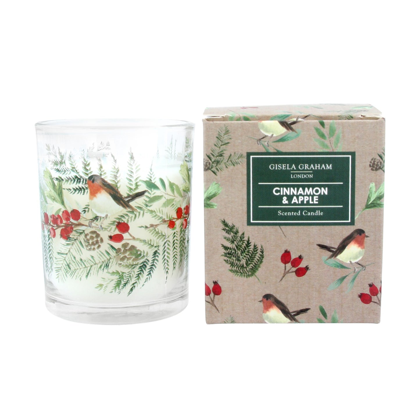 Robin and Rosehip Design Scented Christmas Candle