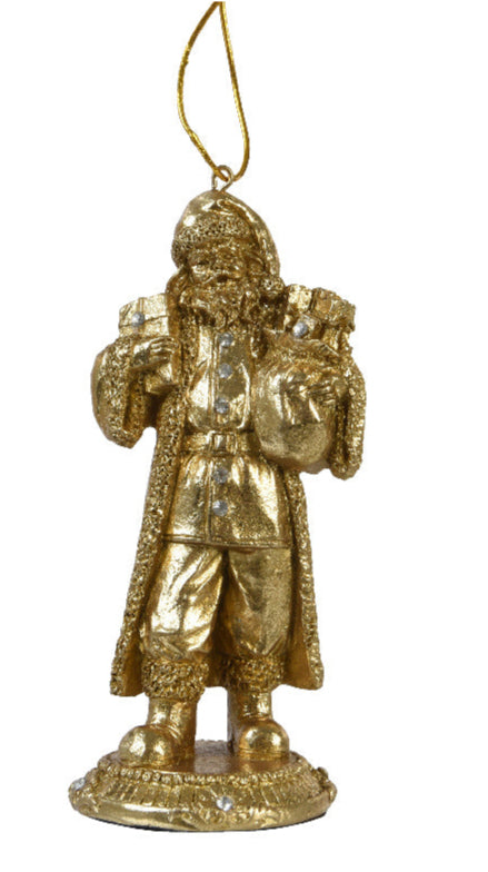 Gold Santa Hanging Christmas Decoration