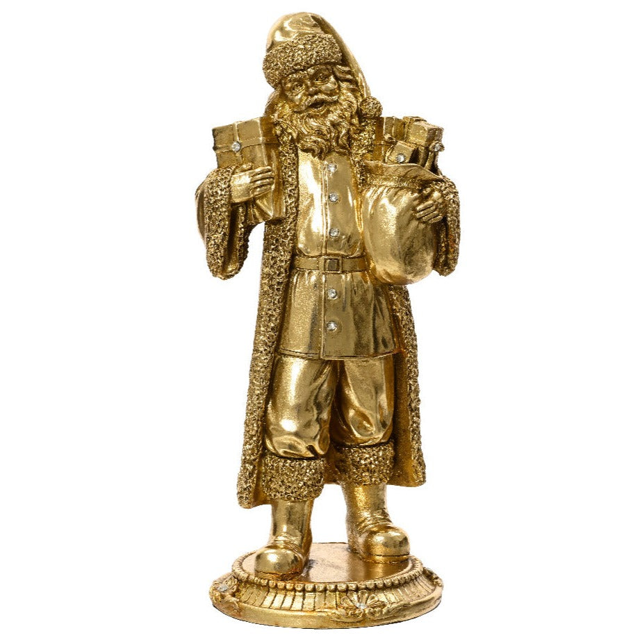 Gold Santa Christmas Ornament Decoration 18cm