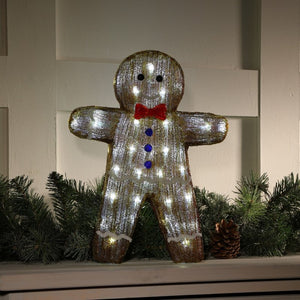 Acrylic LED Mr Gingerbread Christmas Decoration