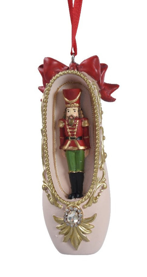 Nutcracker in Ballet Shoe Hanging Christmas Tree Decoration