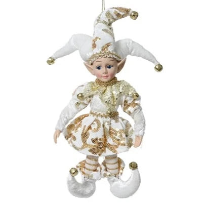 White and Gold Elf Christmas Decoration