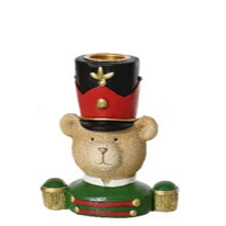 Bear Soldier Christmas Candle Holder Assorted