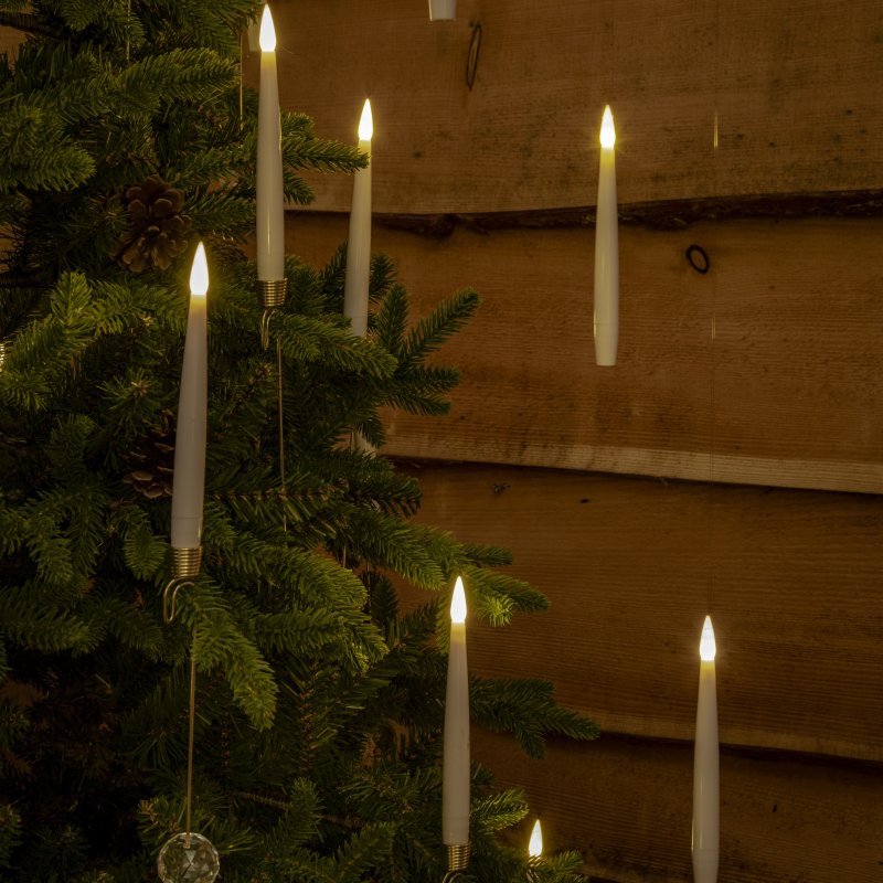 Noma 10 White Wand Controlled Magic Tree Candles with Jewel
