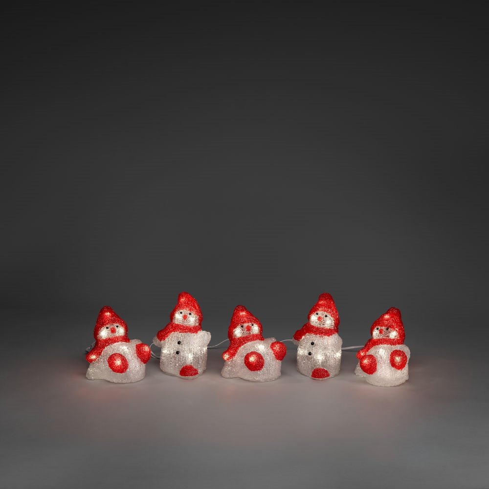 Konstsmide Acrylic 5 Piece Snowman Christmas Light Set