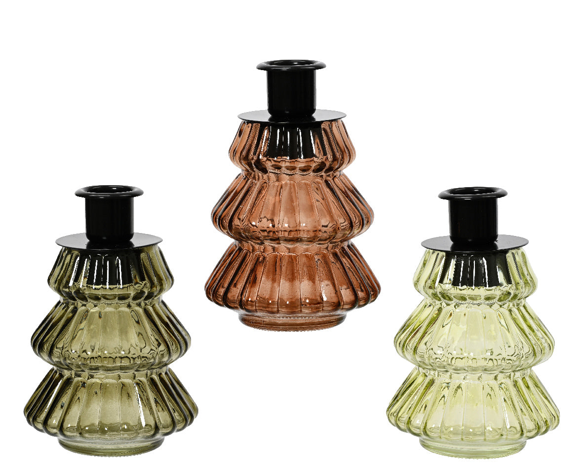 Christmas Tree Shape Glass Candle Holder