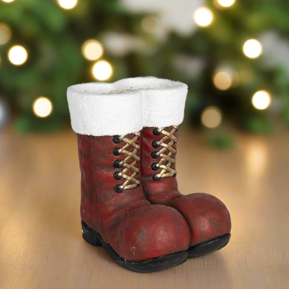 Large Red Santa Boots Christmas Decoration