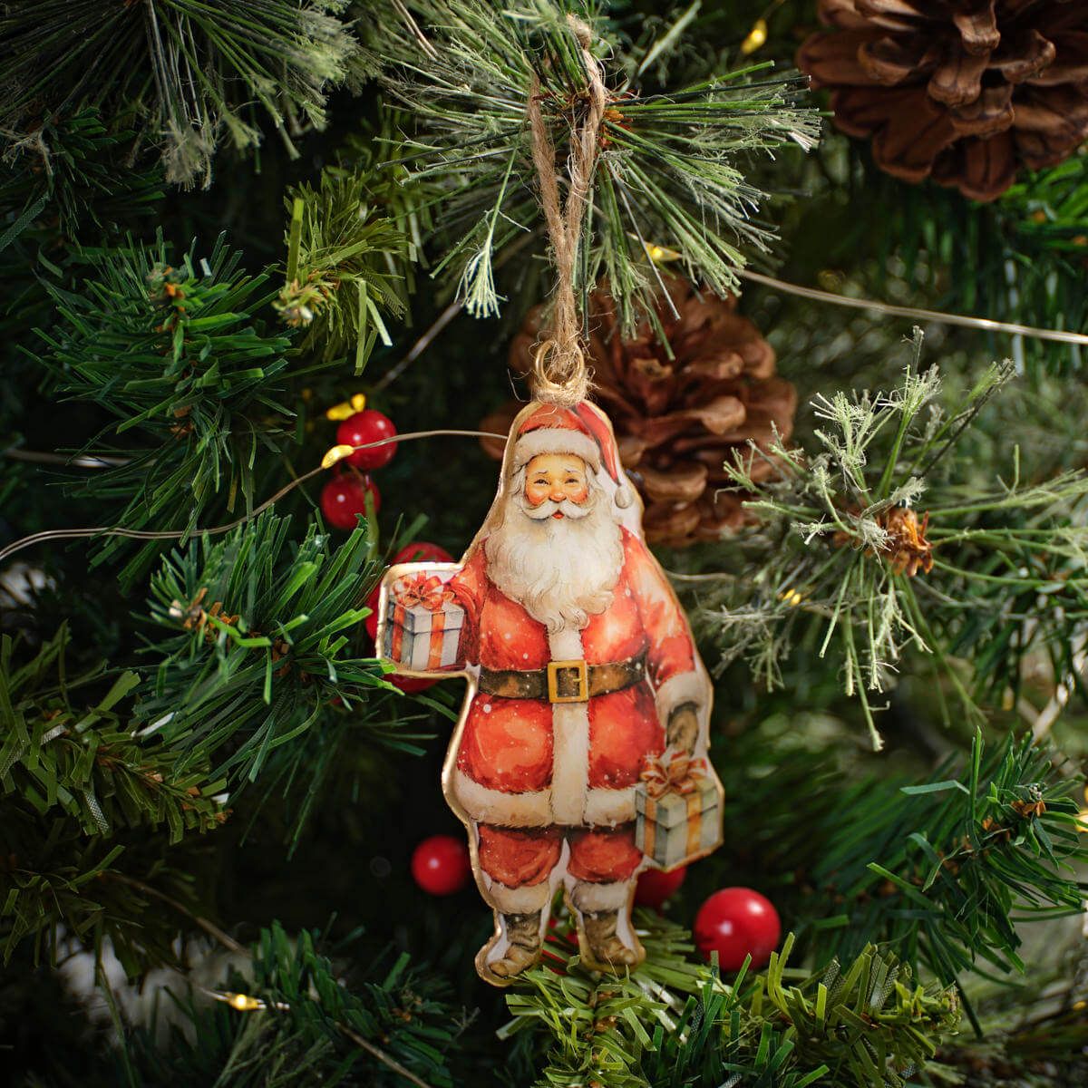 Christmas Metal Vintage Santa Hanger