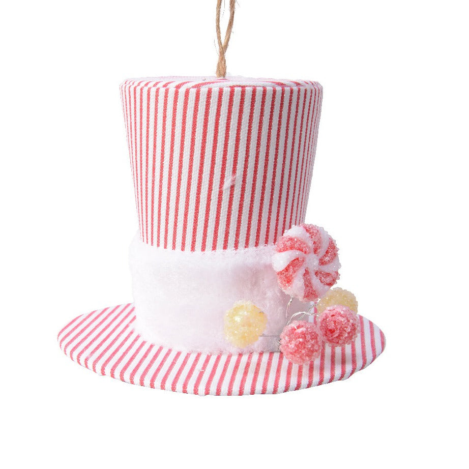 Candy Cane Top Hat Hanging Christmas Tree Decoration