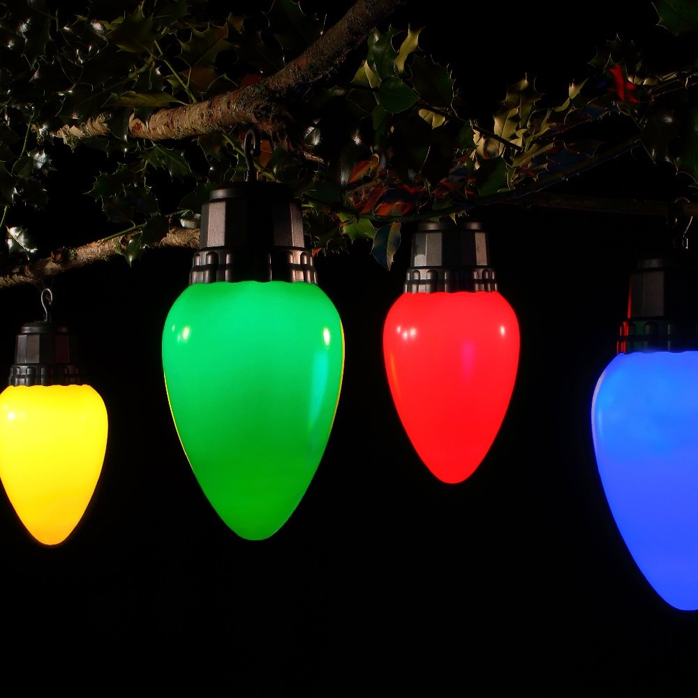 Set of 4 Large Cone Bulb Christmas Lights