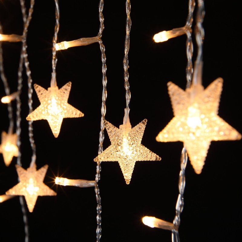 720 Warm White Star Icicle Lights