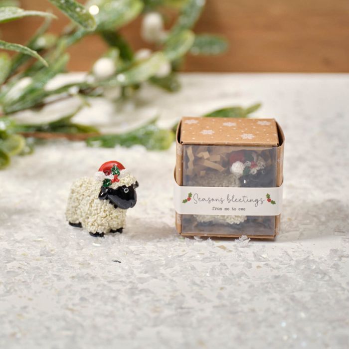 Christmas Tiny World Resin Sheep Keepsake Ornament