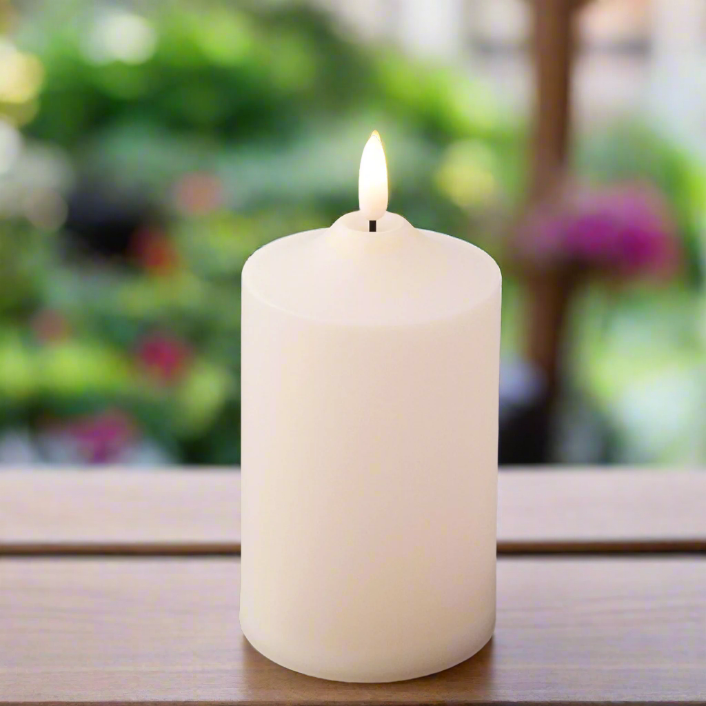 Outdoor LED Cream Church Candle 15cm