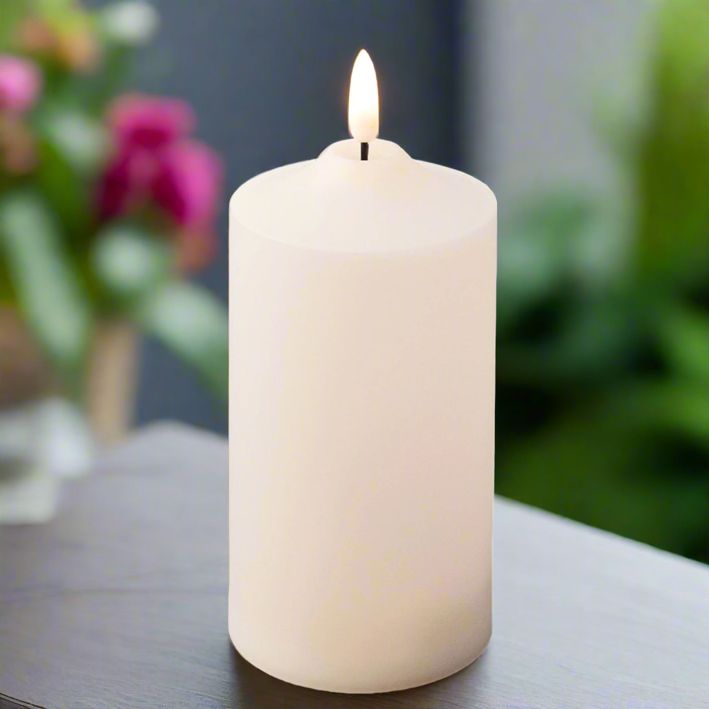 Outdoor LED Cream Christmas Church Candle 17cm