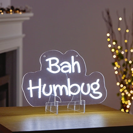 Bah Humbug Lit Neon Christmas Sign