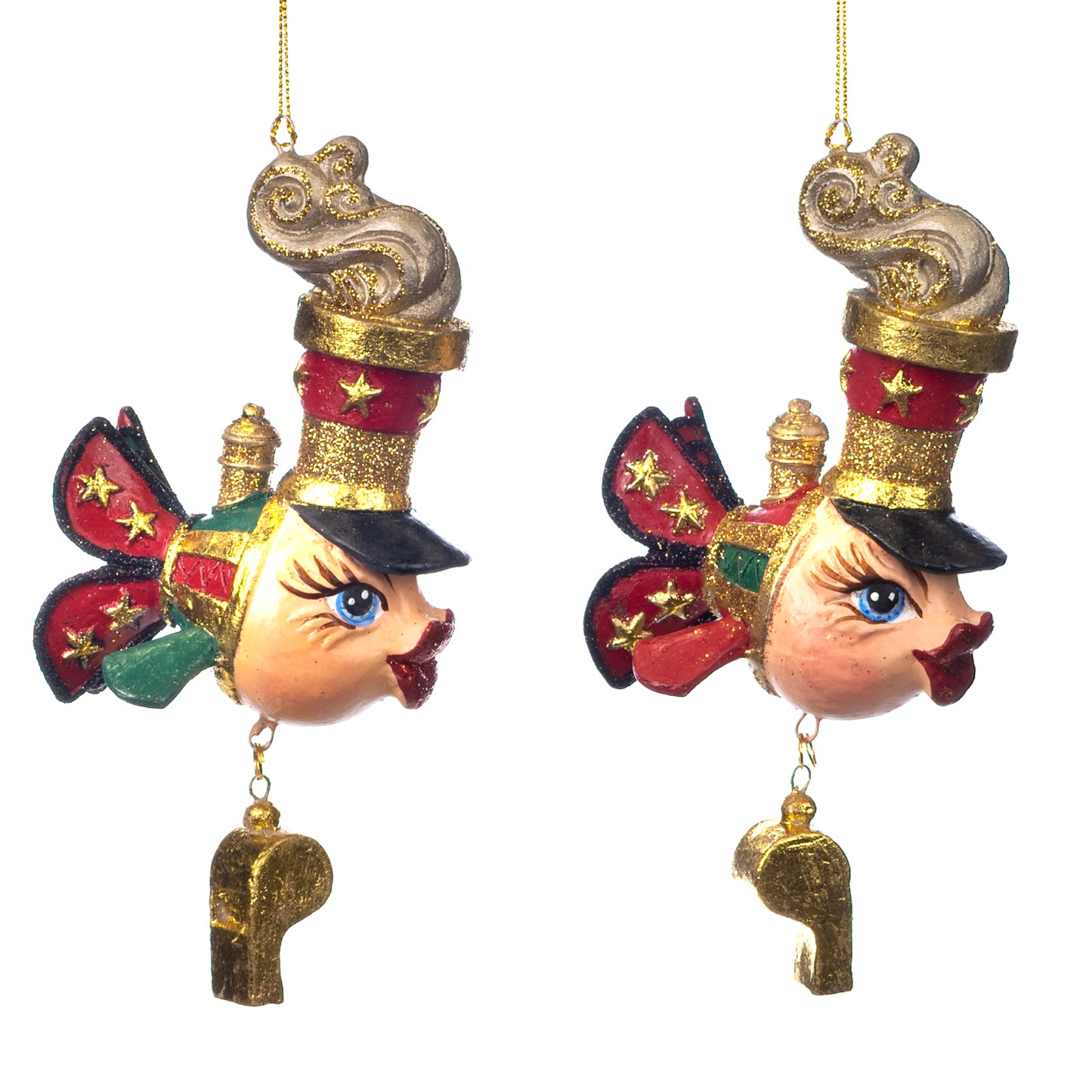 Santa Express Train Conductor Fish Hanging Christmas Decorations