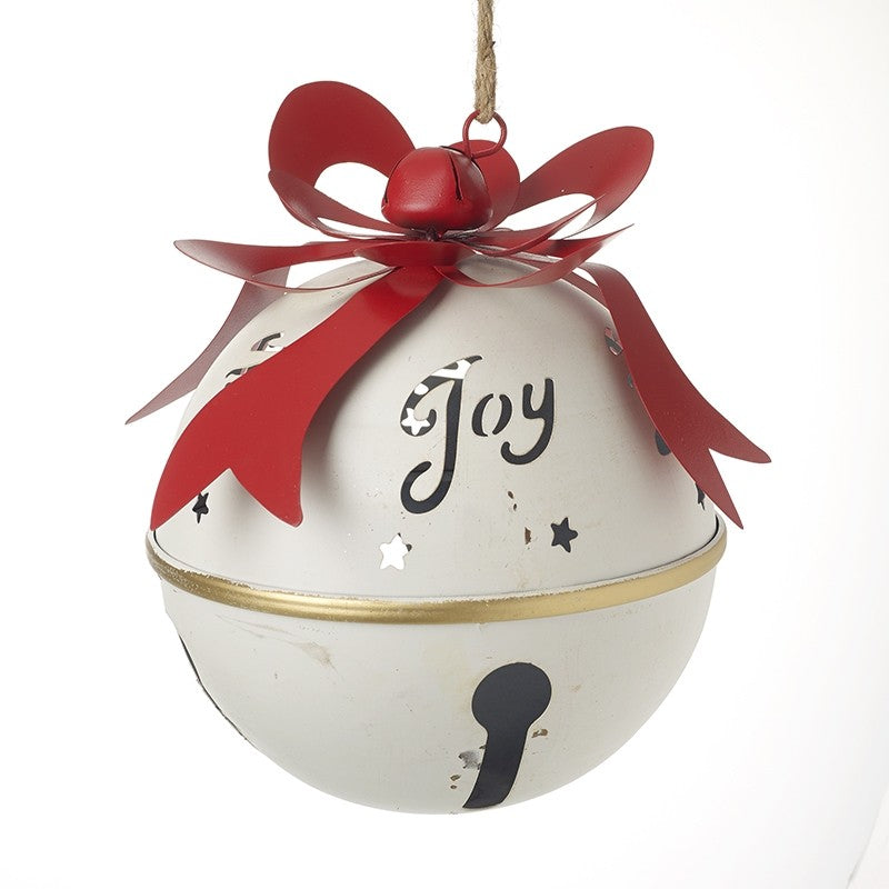 White Joy Large Christmas Bell Decoration