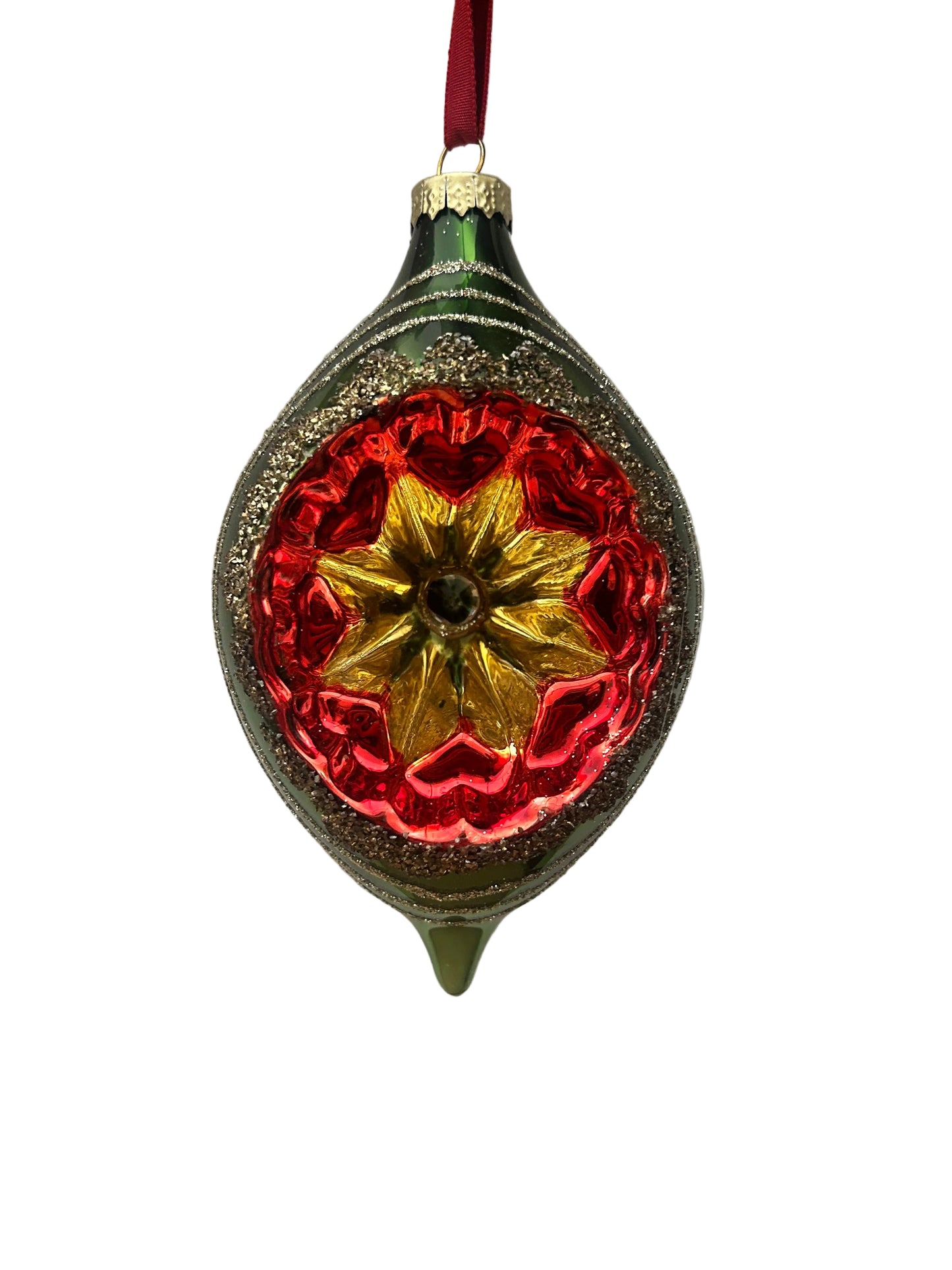 Green Olive Shape Glass Hanging Decoration