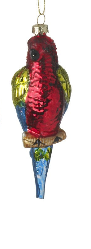 Colourful Glass Parrots Hanging Christmas Tree Decoration