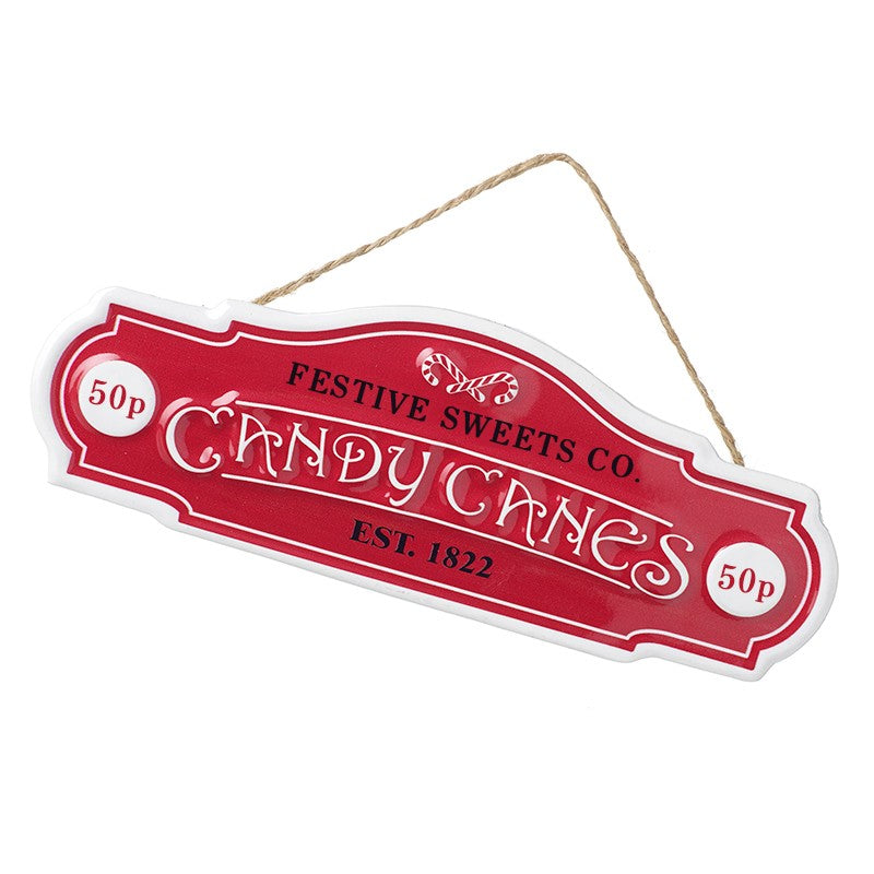 Festive Sweets Co. Candy Canes Christmas Sign 17.5cm