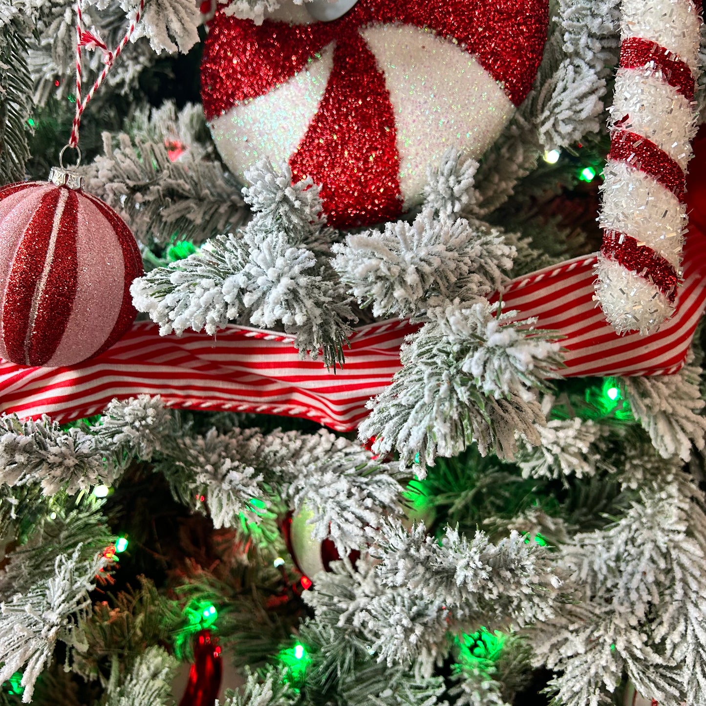 Fabric Candy Cane Christmas Ribbon Roll 150cm