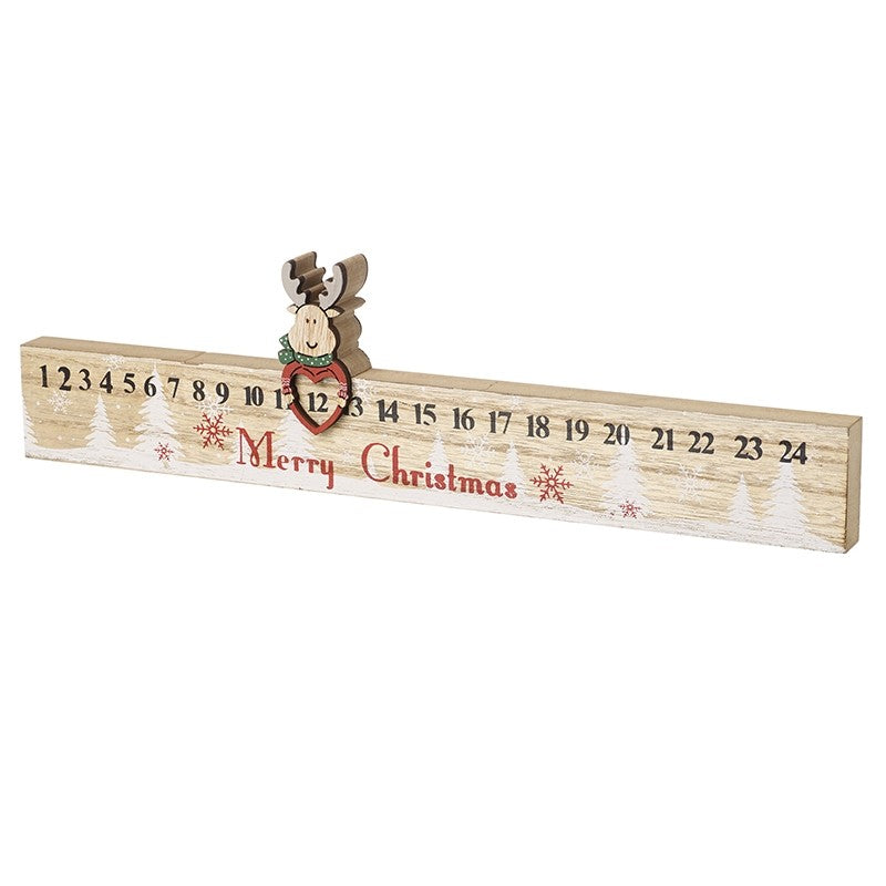 Rudolph Merry Christmas Wooden Advent Rule