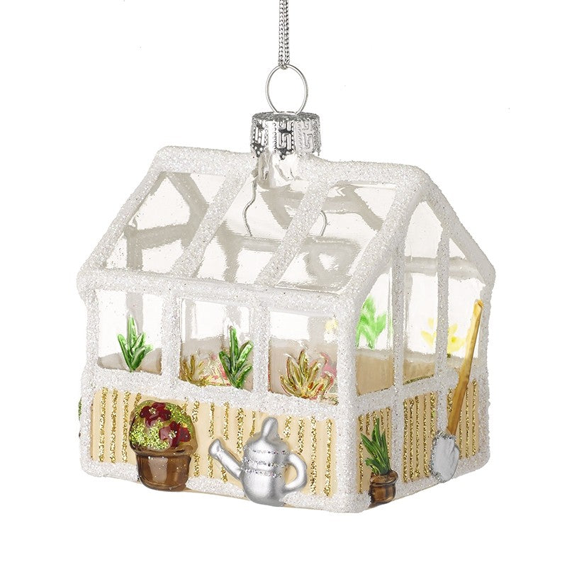 Glass Green House Christmas Hanging Decoration