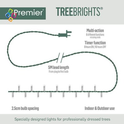 Premier 5000 Rainbow LED Treebrights Christmas String Lights