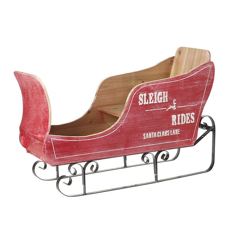 Rustic Style Wooden Christmas Sleigh Decoration