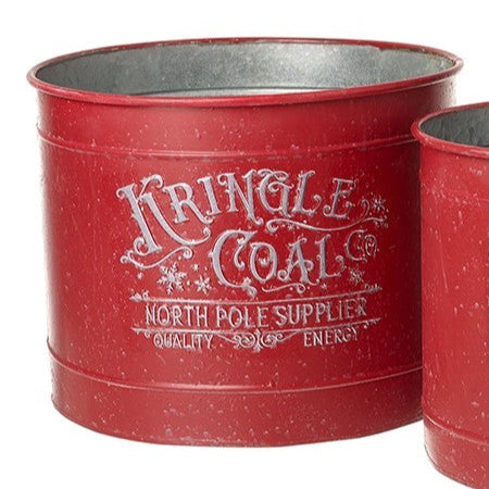 Kringle Coal Red Christmas Bucket