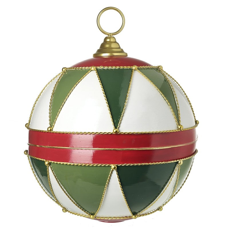 Large Red, Green, White and Gold 50cm Christmas Bauble